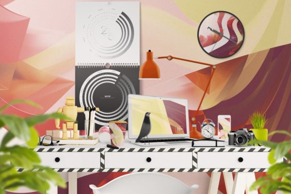 高品质的办公挂历样机素材生成器 Wall Calendar Mockup Creator