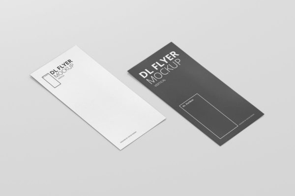 品牌DL传单印刷品样机素材模板 DL Vertical Flyer Mockup