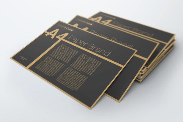 黑金A4海报/传单样机素材 A4 Paper /  Poster / Flyer Mockups