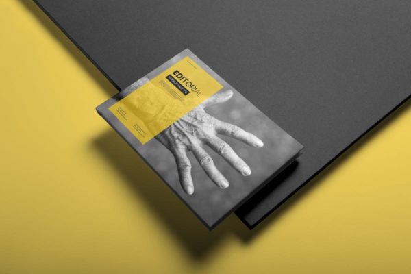 精装纵向画册宣传册样机素材模板 Hardcover Landscape Brochure Mockup