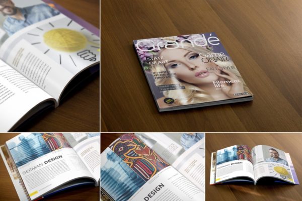 逼真时尚杂志样机素材模板 Realistic Magazine Mockups