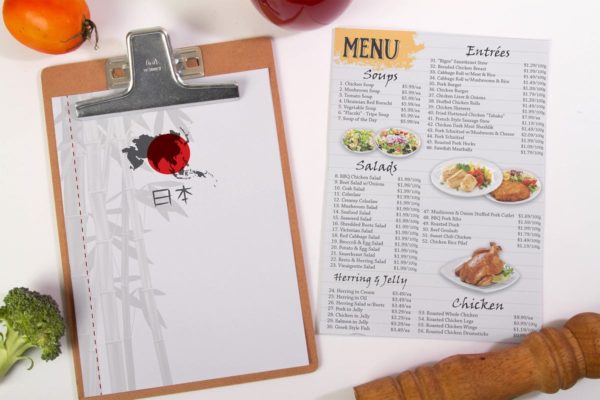 日式餐厅日本菜食物菜单设计样机素材 Food Menu Mock Up