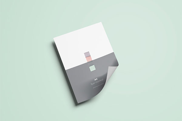 高分辨率A4企业推广传单设计样机素材