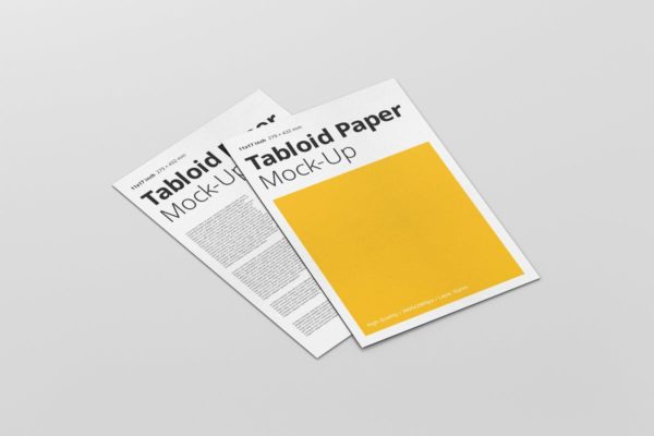 小尺寸报纸传单样机素材模板 Tabloid Paper Mockup – 11×17