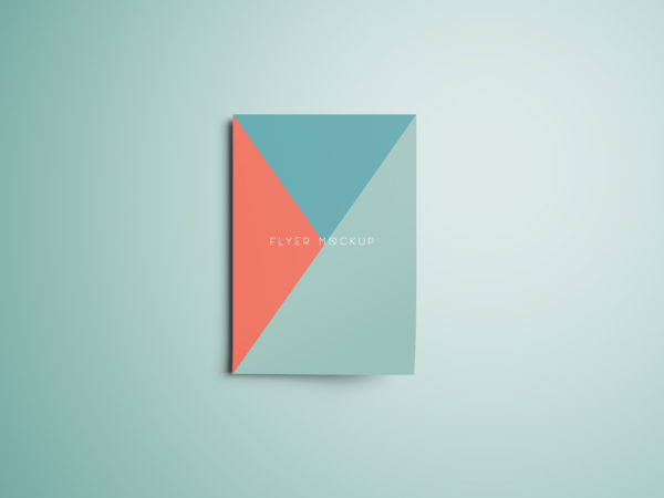 逼真的简约传单样机素材展示模板