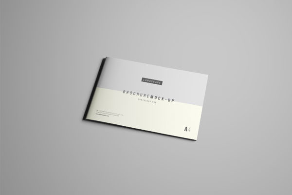 横向格式时尚生活手册设计样机素材