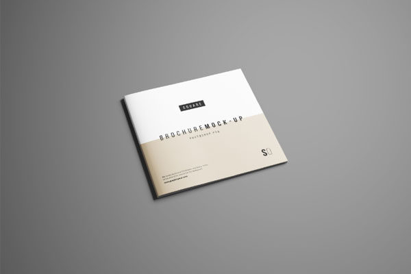 方形品牌企业宣传册样机素材[PSD]