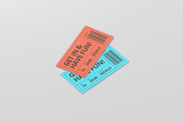 活动门票/电影票/优惠券样机素材模板 Event Ticket Mockup