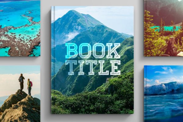 精装封面设计书籍样机素材 Hardcover Book Mockup: Straight