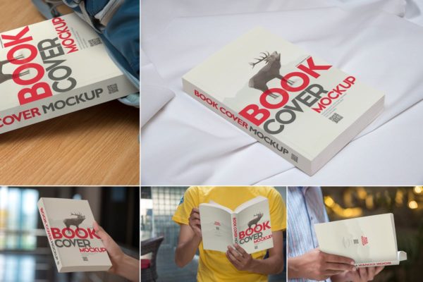 书籍封面设计样机素材模板 Gorgeous Book Cover Design Mockups