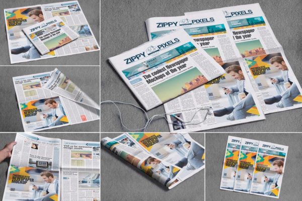 新闻报纸设计样机素材 Newspaper Design Mockups