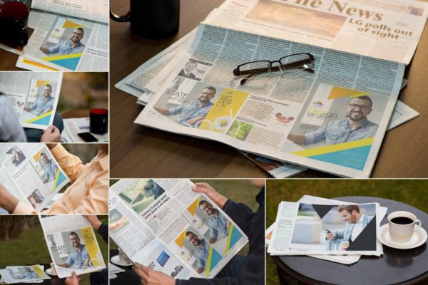 报纸广告刊例样机素材模板 Ad Template Mockups