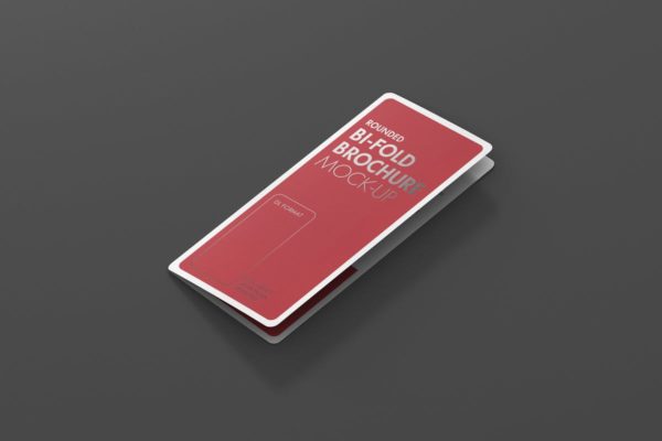 圆角折页小册传单设计样机素材模板 DL Bi-Fold Brochure Mock-Up – Round Corner