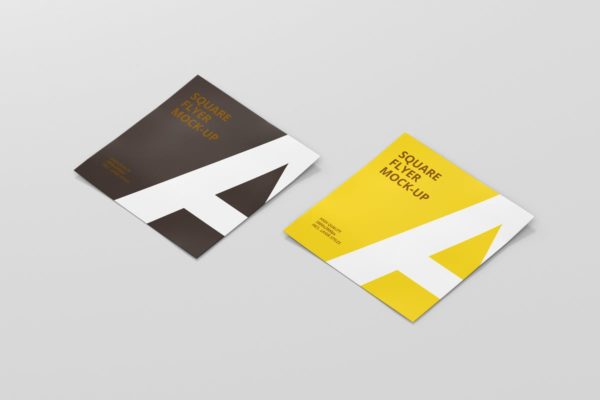 方形企业介绍宣传传单设计PSD样机素材 Square Flyer Mock-Up