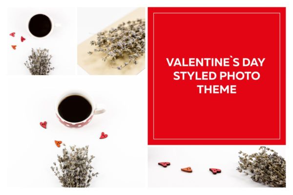 情人节浪漫风格照片样机素材套装 Valentine`s Day Styled Photo Pack