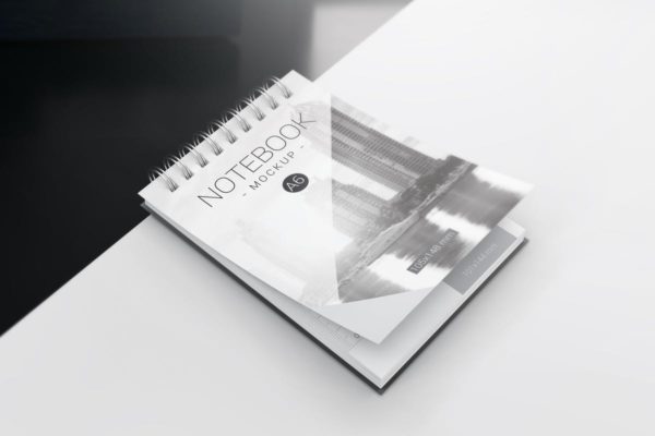 A6活页笔记本/记事本样机素材 A6 Spiral Notebook Mockups
