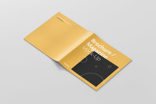 方形小册/杂志排版设计样机素材模板 Square Brochure / Magazine Mock-Up