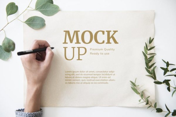 手绘插画/书法预览样机素材模板 Paper mockup