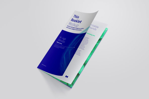 超薄产品手册设计图样机素材模板 Thin Booklet Mockup