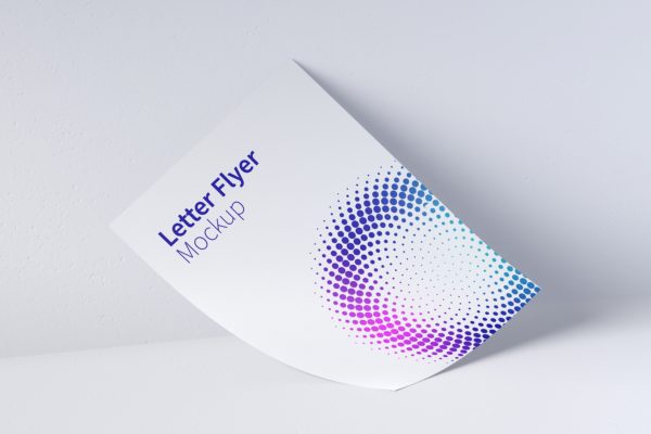 信纸规格传单设计图预览样机素材03 Letter Flyer Mockup 03