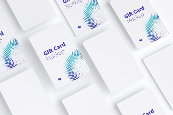礼品积分卡卡片设计效果图等距样机素材模板09 Gift Card Mockup 09
