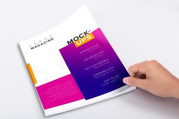 大型杂志封面设计图预览样机素材02 Large Magazine Cover Mockup 02