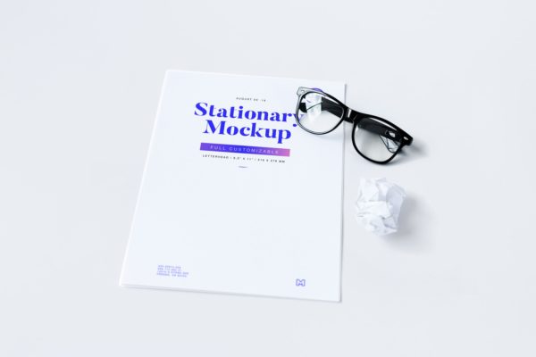 企业信纸信头排版设计印刷效果图样机素材02 Letterhead Mockup 02