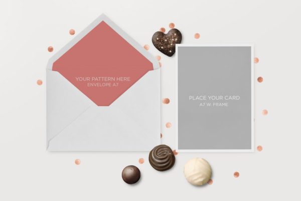 邀请函贺卡邀请卡设计预览样机素材模板 Invitation Greeting Cards Love Holidays Mock-Up