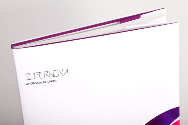 精装大方格图书设计局部特写预览PSD样机素材01 Hardcover Large Square Book PSD Mockup 01