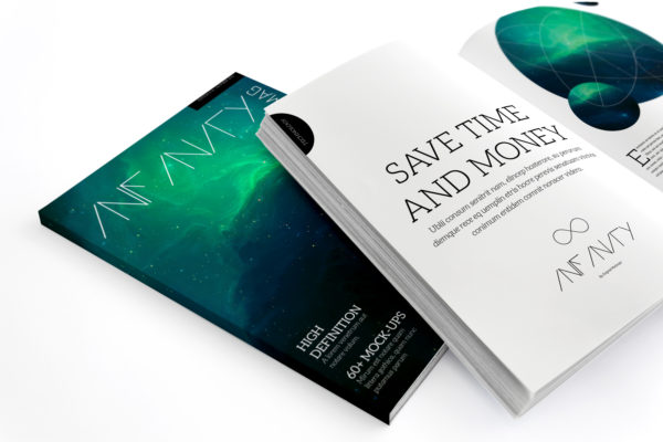 A4尺寸大小杂志内页＆封面设计效果图样机素材模板03 A4 Magazine Mockup for Spread Page & Cover 03