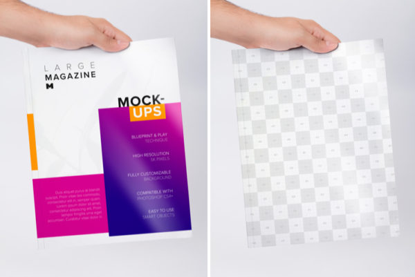 大型杂志封面设计效果图样机素材04 Large Magazine Cover Mockup 04