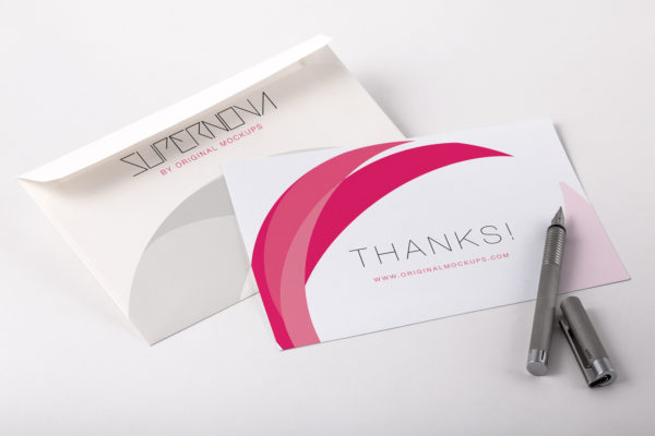 感谢信感谢卡感恩卡设计效果图样机素材01 Thank You Card PSD Mockup 01