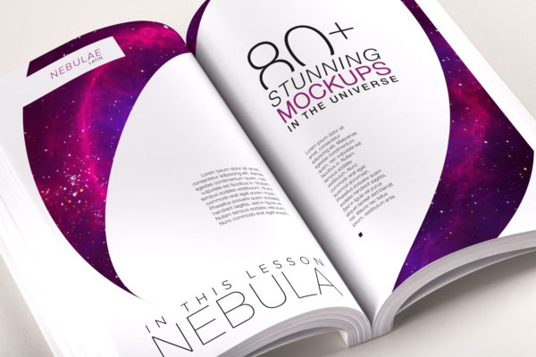 软封图书内页排版印刷效果预览PSD样机素材02 Softcover Trade Book PSD Mockup 02