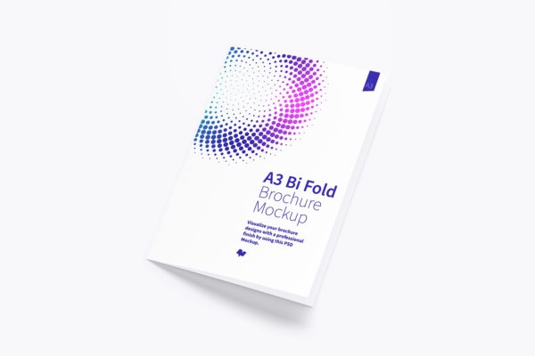 A3双折页设计传单小册子设计图样机素材模板01 A3 Bi Fold Brochure Mockup 01