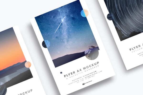 A4/A5大小规格传单设计效果图样机素材01 A4 / A5 Flyer Mockup 01