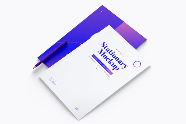 A4纸大小规格标准信封信头设计样机素材模板01 A4 Letterhead Mockup 01