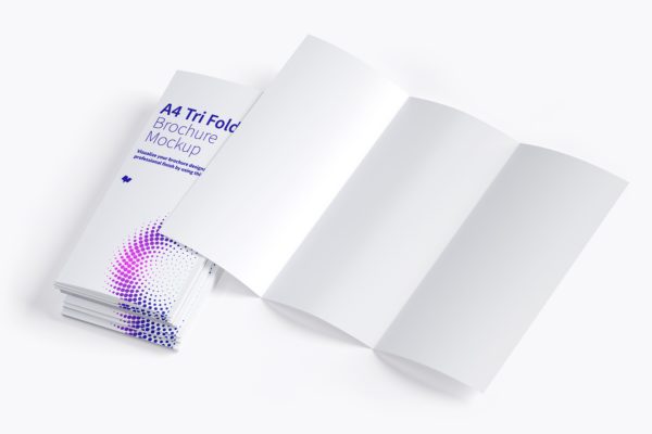 A4纸张大小三折小册子传单设计样机素材08 A4 Trifold Brochure Mockup 08