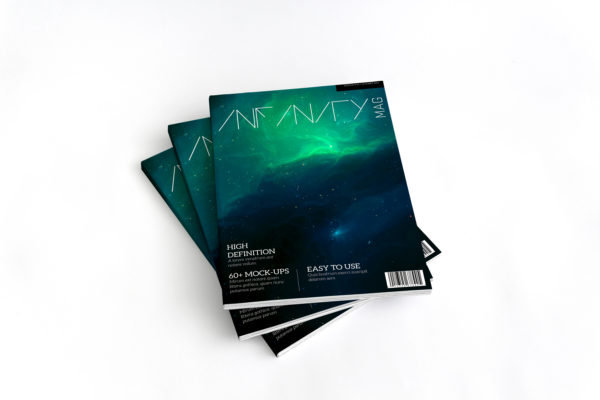 A4尺寸实体杂志封面设计预览样机素材模板01 A4 Magazine Mockup Stack Covers 01