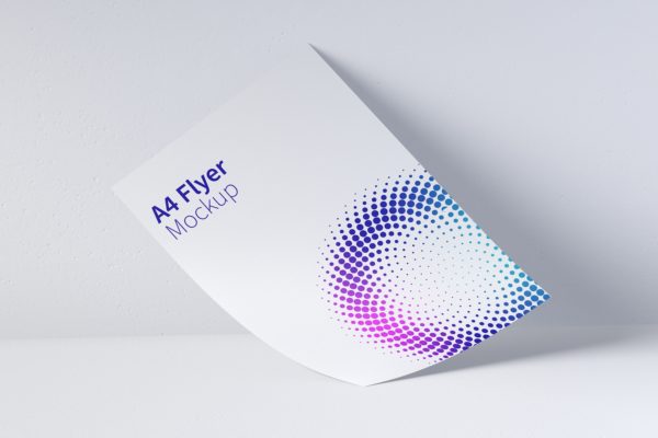 方形三折小册子传单设计样机素材模板04 Square Tri-Fold Brochure Mockup 04