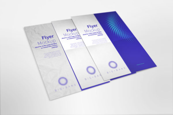 传单＆海报设计图平铺叠放样机素材模板01 Flyer and Poster Mockup 01