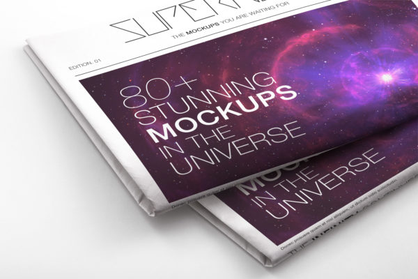 新闻报纸排版版式设计印刷效果局部预览样机素材02 Newspaper PSD Mockup 02