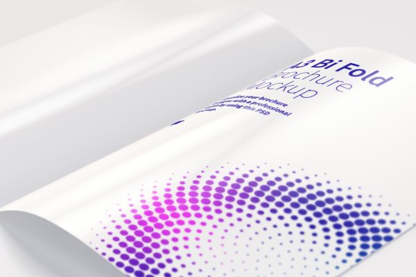 A3双折页设计传单设计效果图样机素材05 A3 Bi Fold Brochure Mockup 05