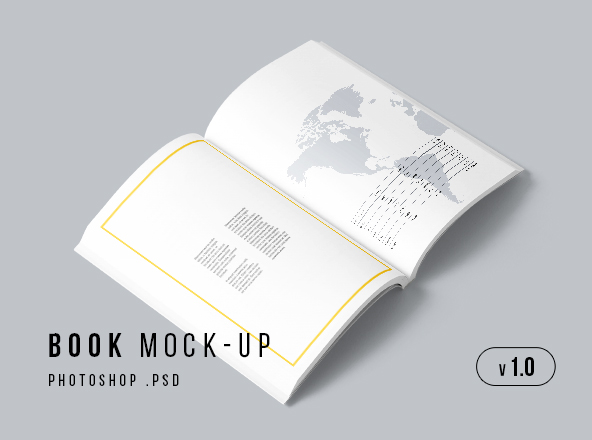A4标准尺寸图书内页排版设计图样机素材模板 Photoshop A4 Book Mockup
