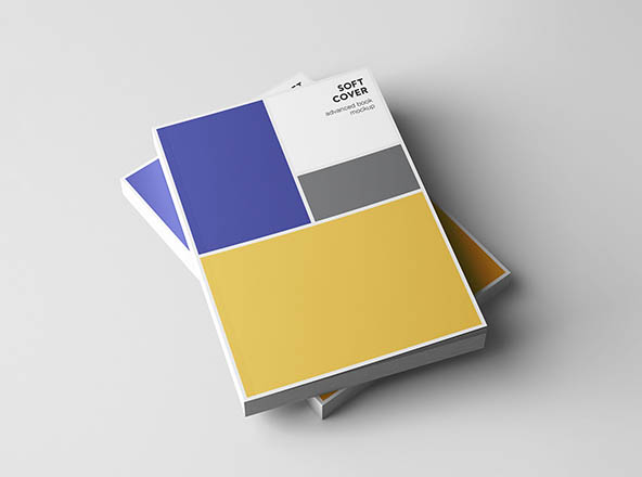A5尺寸软封图书封面设计效果预览样机素材 A5 Softcover Book Mockup