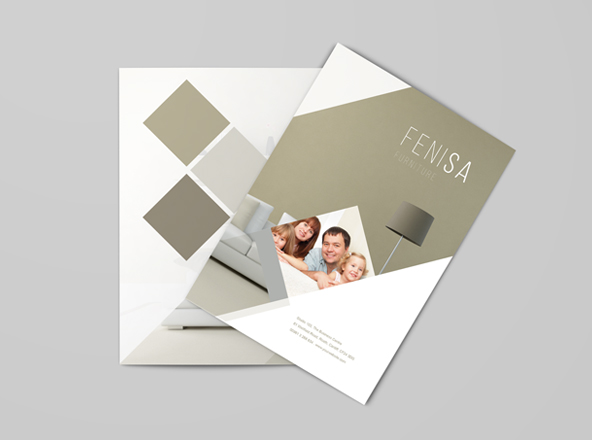 A4标准尺寸双折企业传单设计图样机素材 A4 Bi-Fold Brochure Mockup