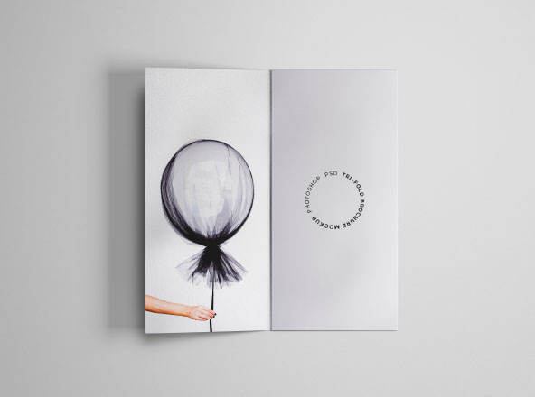 A4标准规格尺寸三折页传单设计样机素材模板 A4 Trifold Brochure Mockup