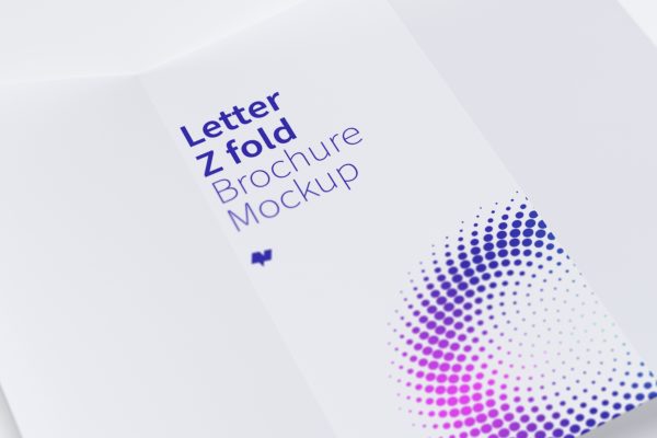 三折页企业宣传单设计效果图样机素材03 Letter Z Fold Brochure Mockup 03