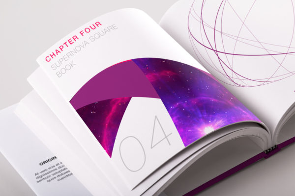 精装小方格图书内页设计印刷效果图PSD样机素材02 Hardcover Small Square Book PSD Mockup 02