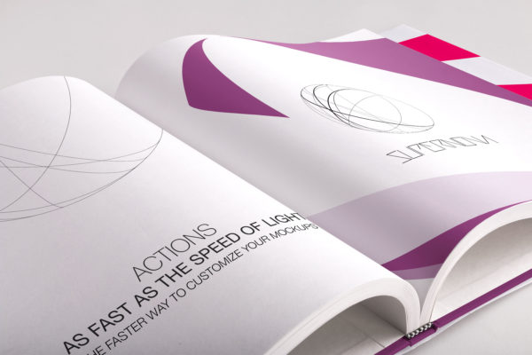 精装大方格图书画册内页排版印刷效果图PSD样机素材02 Hardcover Large Square Book PSD Mockup 02