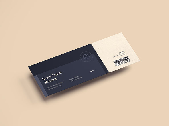 门票设计图片样机素材模板 Simple Ticket Mockup